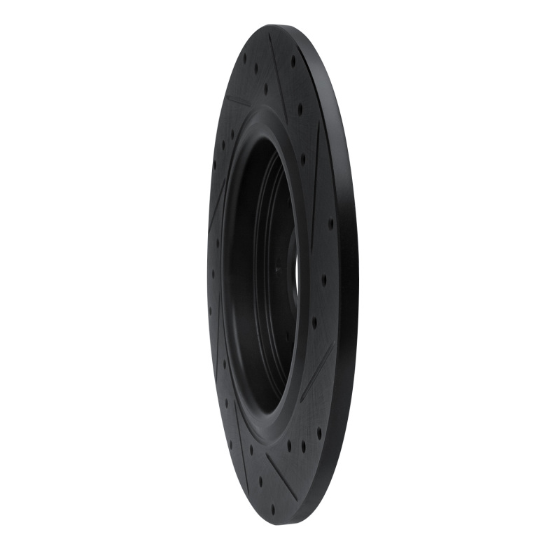 Honda Odyssey Brake Rotor (1) - Rear Left - R1 Concepts - Drilled & Slotted - Black - `18-`25